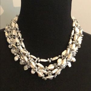 Keshi pearl multi stand necklace